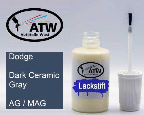 Dodge, Dark Ceramic Gray, AG / MAG: 20ml Lackstift, von ATW Autoteile West.